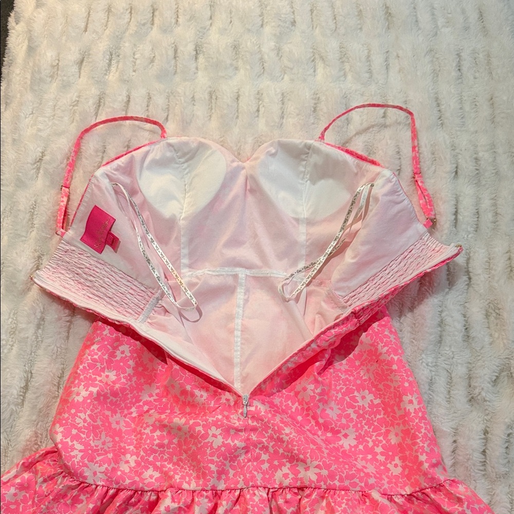 Lilly Pulitzer Pink Floral Dress with Bow Detail - Picture 8 of 9